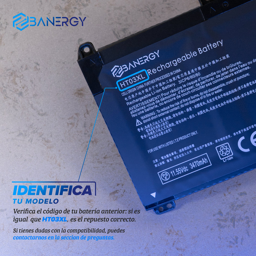HT03xl Batería BANERGY para Hp Pavilion Series 15-dy0x 15-dy1x BATE12184